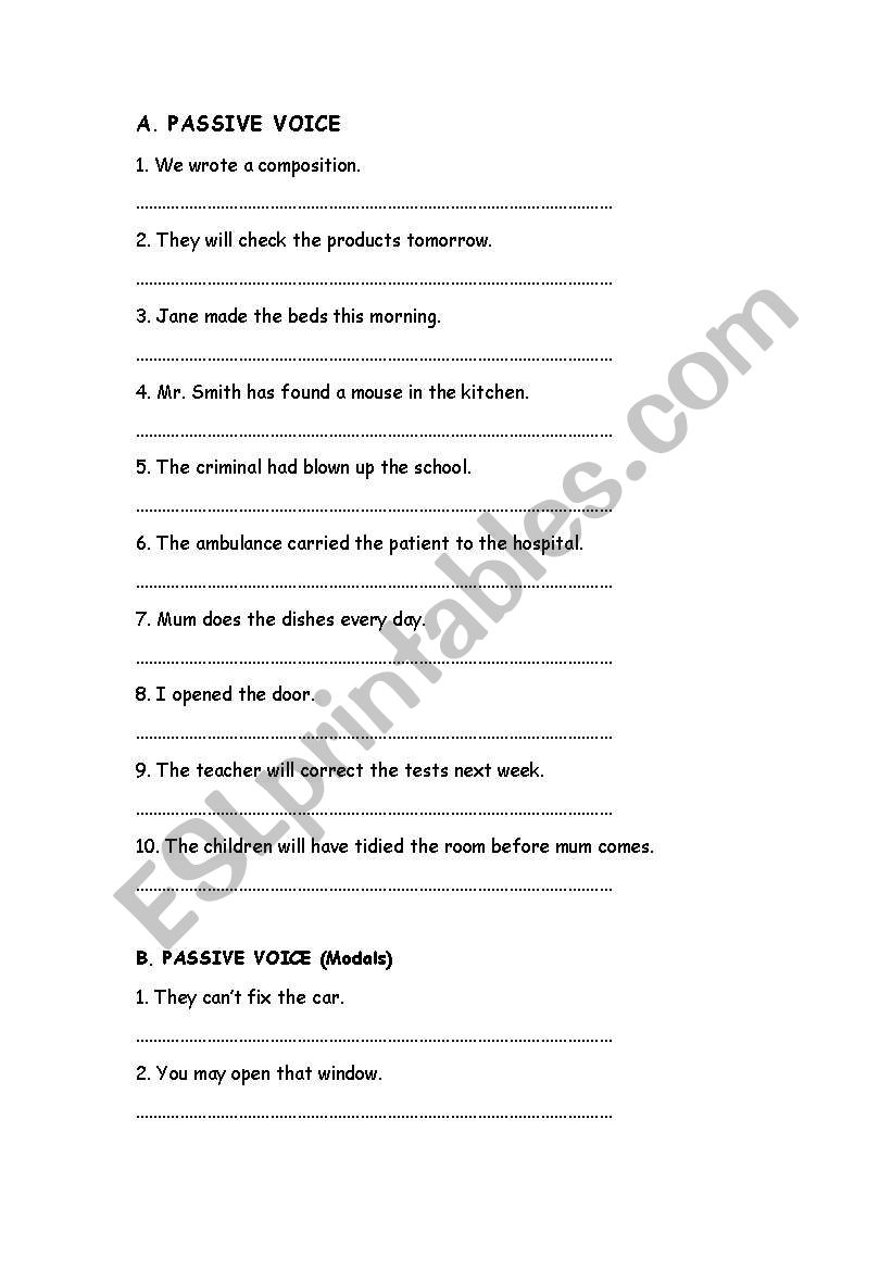 Passive Voice worksheet