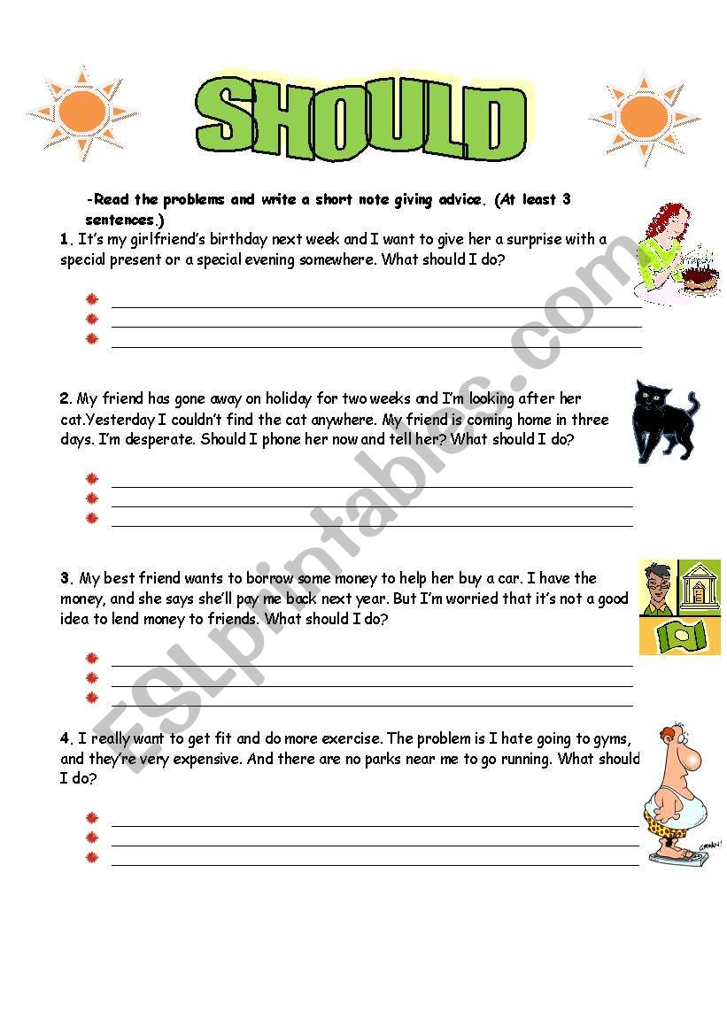 SHOULD-SHOULDN´T - ESL Worksheet By Sebsey