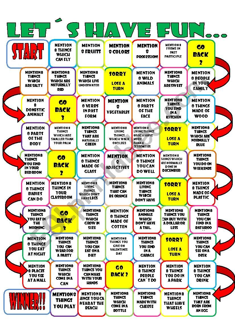 English Games Store - FREE Vocabulary Board Game, find more here