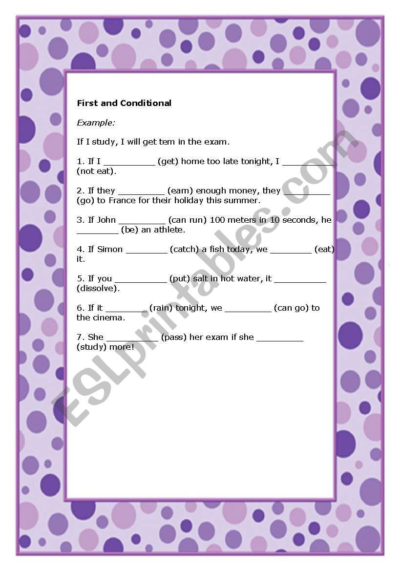 First Conditional - part I worksheet