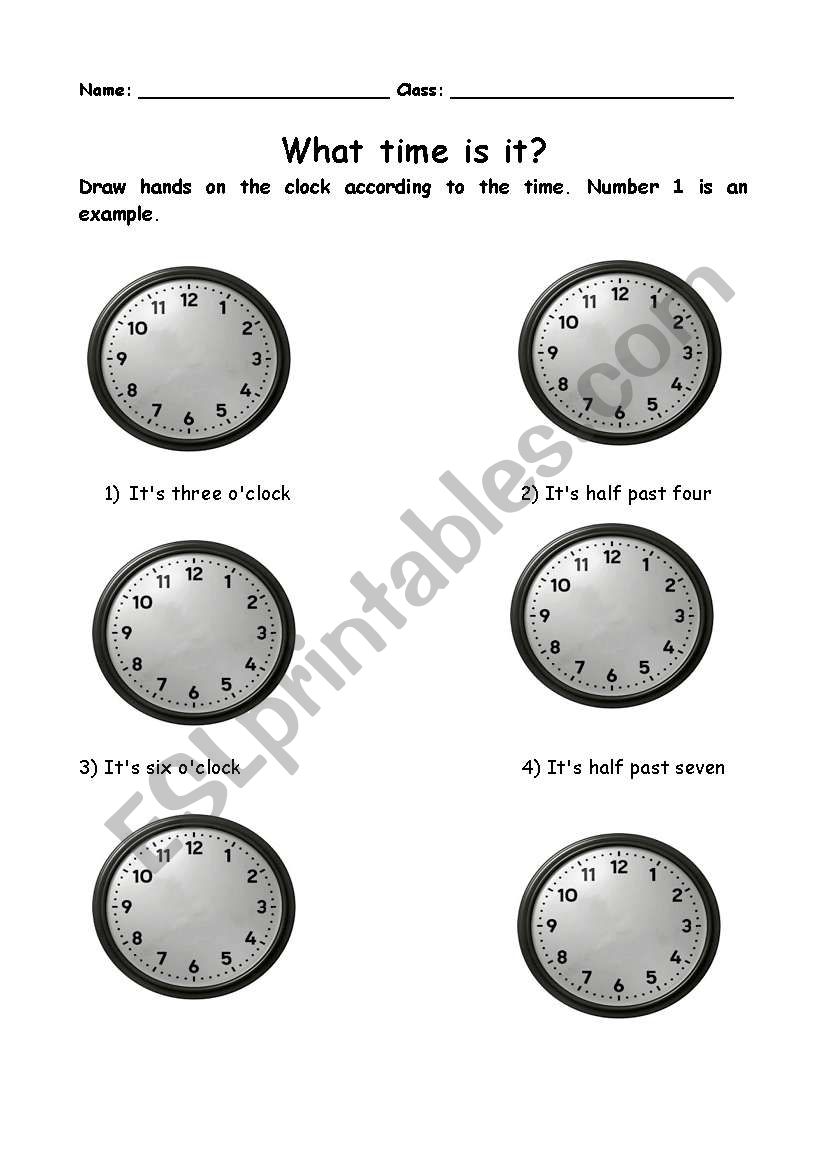 What time is it? worksheet