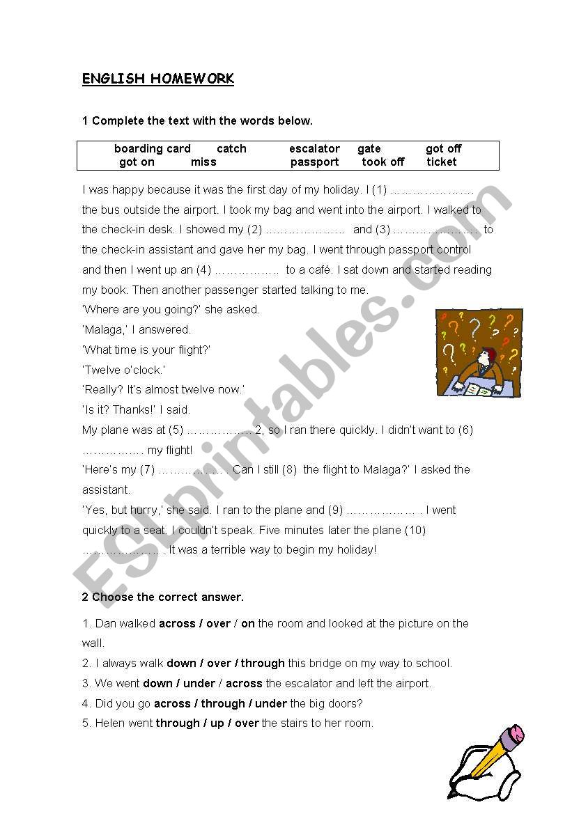 english homework worksheets