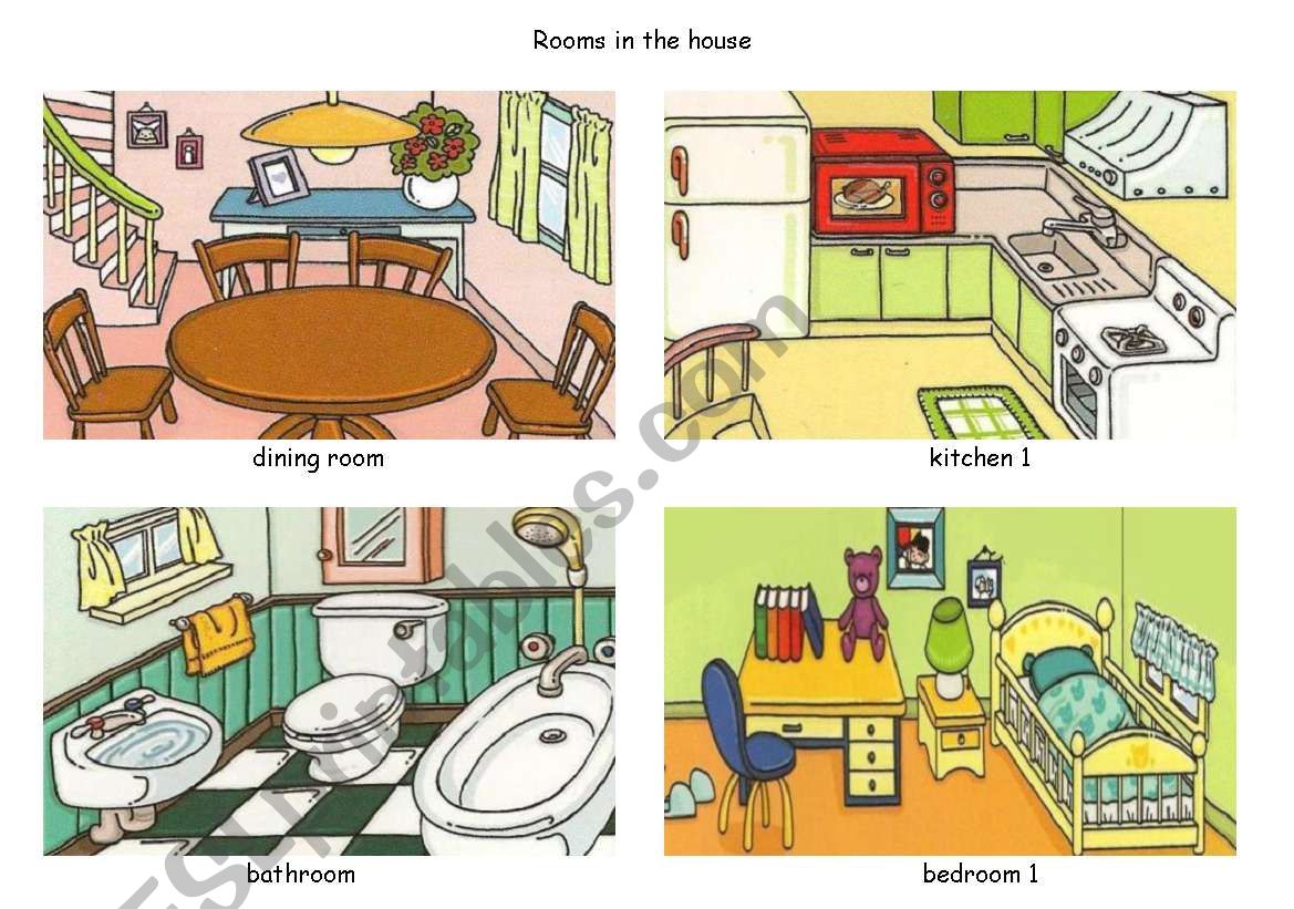 Rooms In The House Esl Worksheet By Mytijana