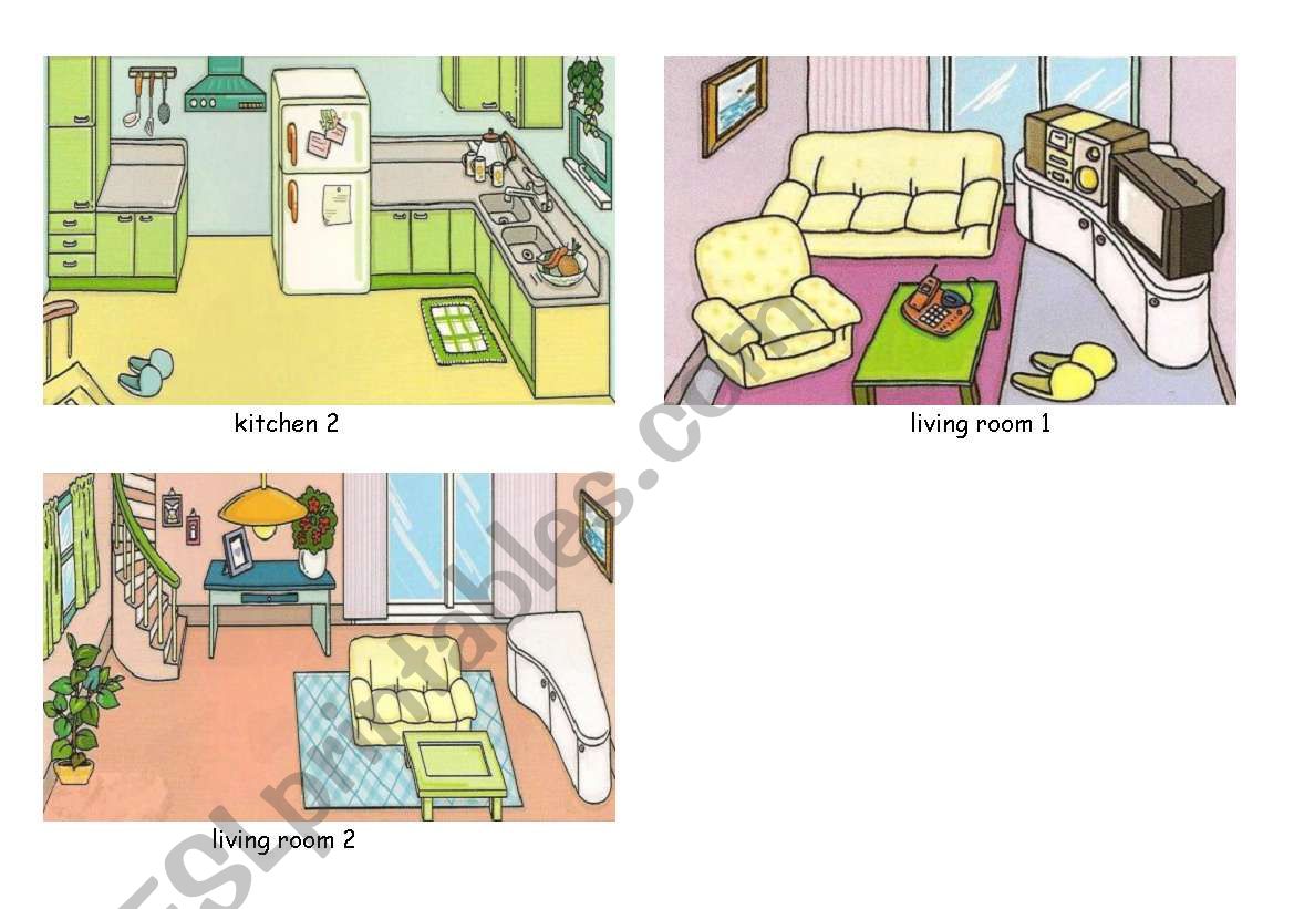 Rooms in the house - ESL worksheet by mytijana