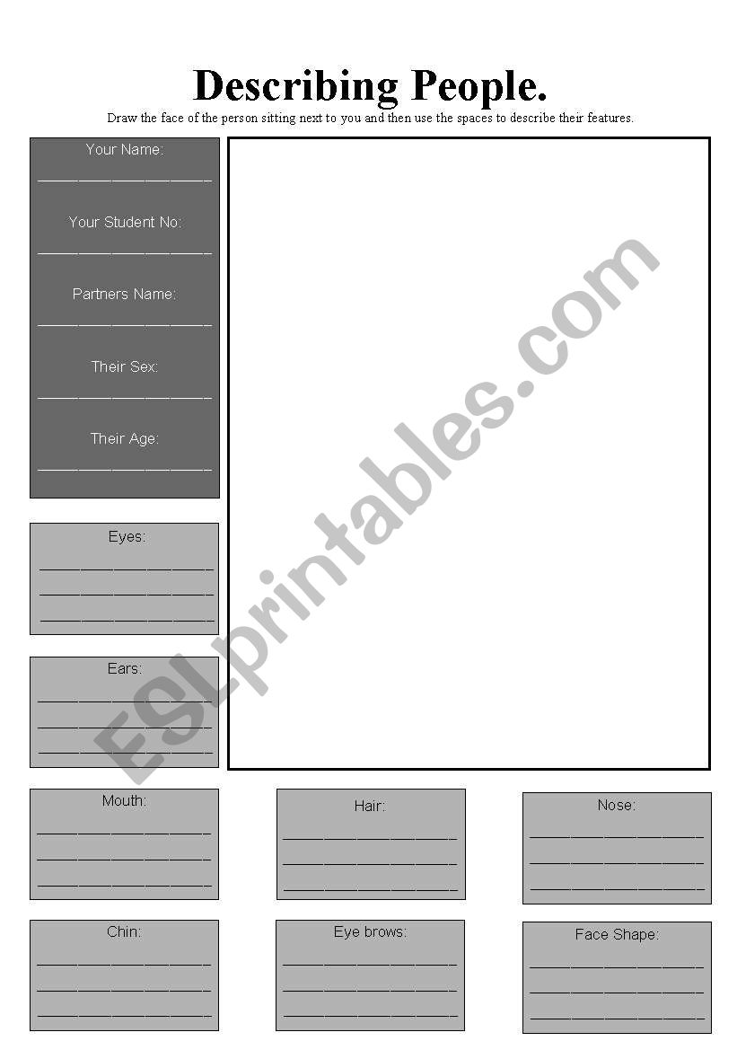 Describing People worksheet