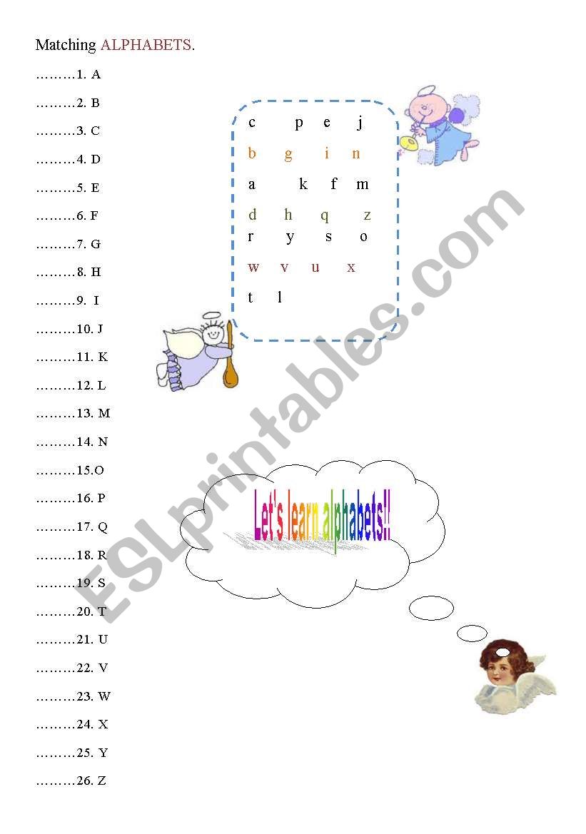 Alphabets worksheet