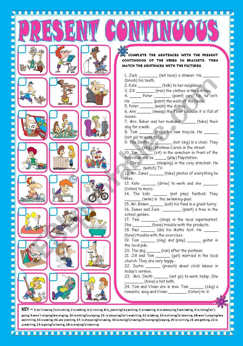 PRESENT CONTINUOUS AFFIRMATIVE NEGATIVE And INTERROGATIVE FORMS 