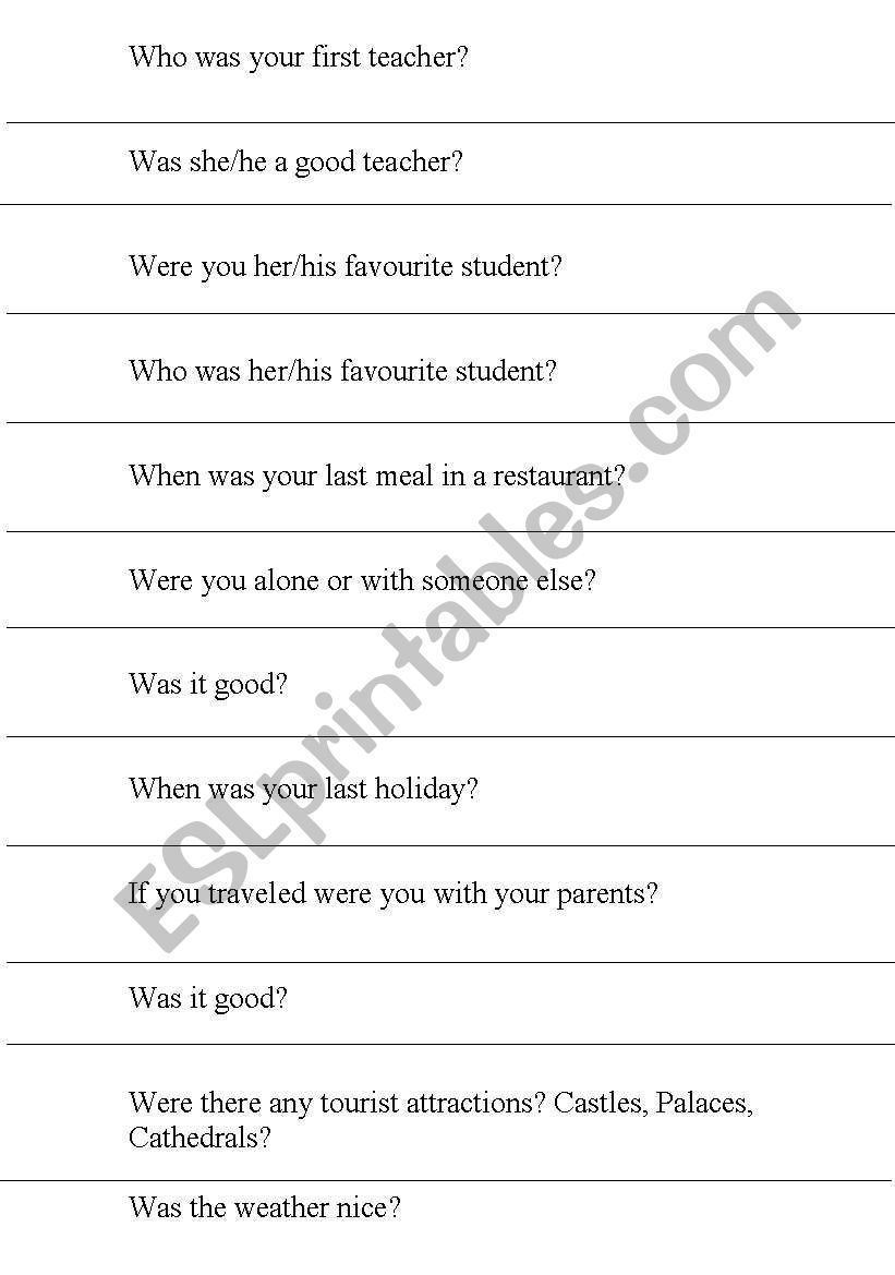 My first my last worksheet