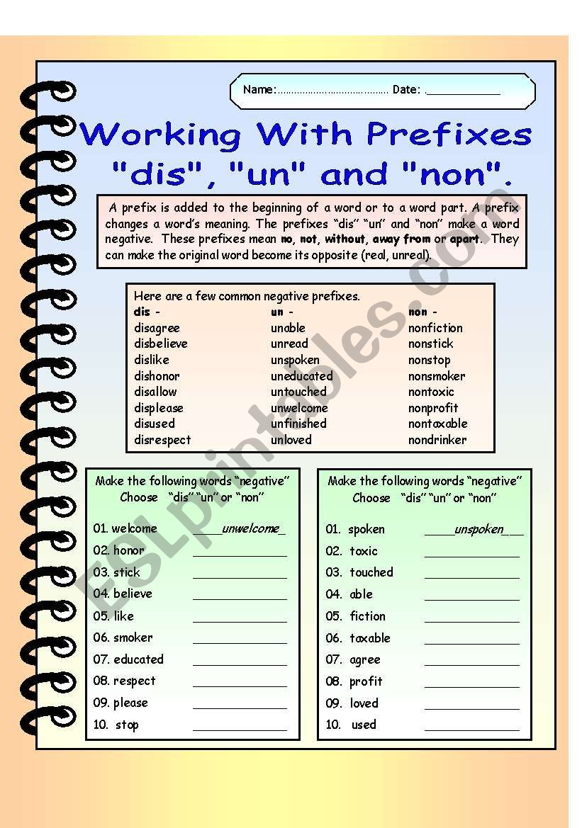 Приставка non. Отрицательные приставки в английском языке упражнения. Negative prefixes Worksheets. Negative prefixes in English Worksheets. Префикс dis.