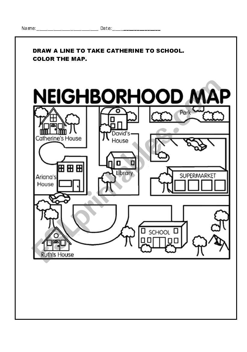 Neighborhood Maps Worksheets Printables