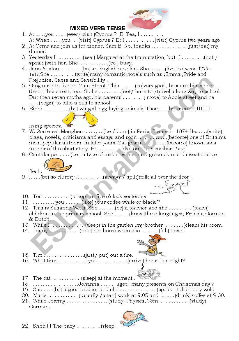 Mixed tense 2  worksheet