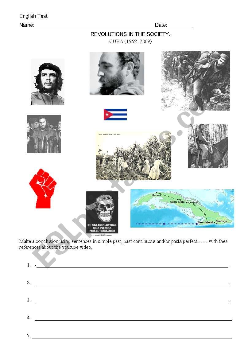 Cuban revolution worksheet