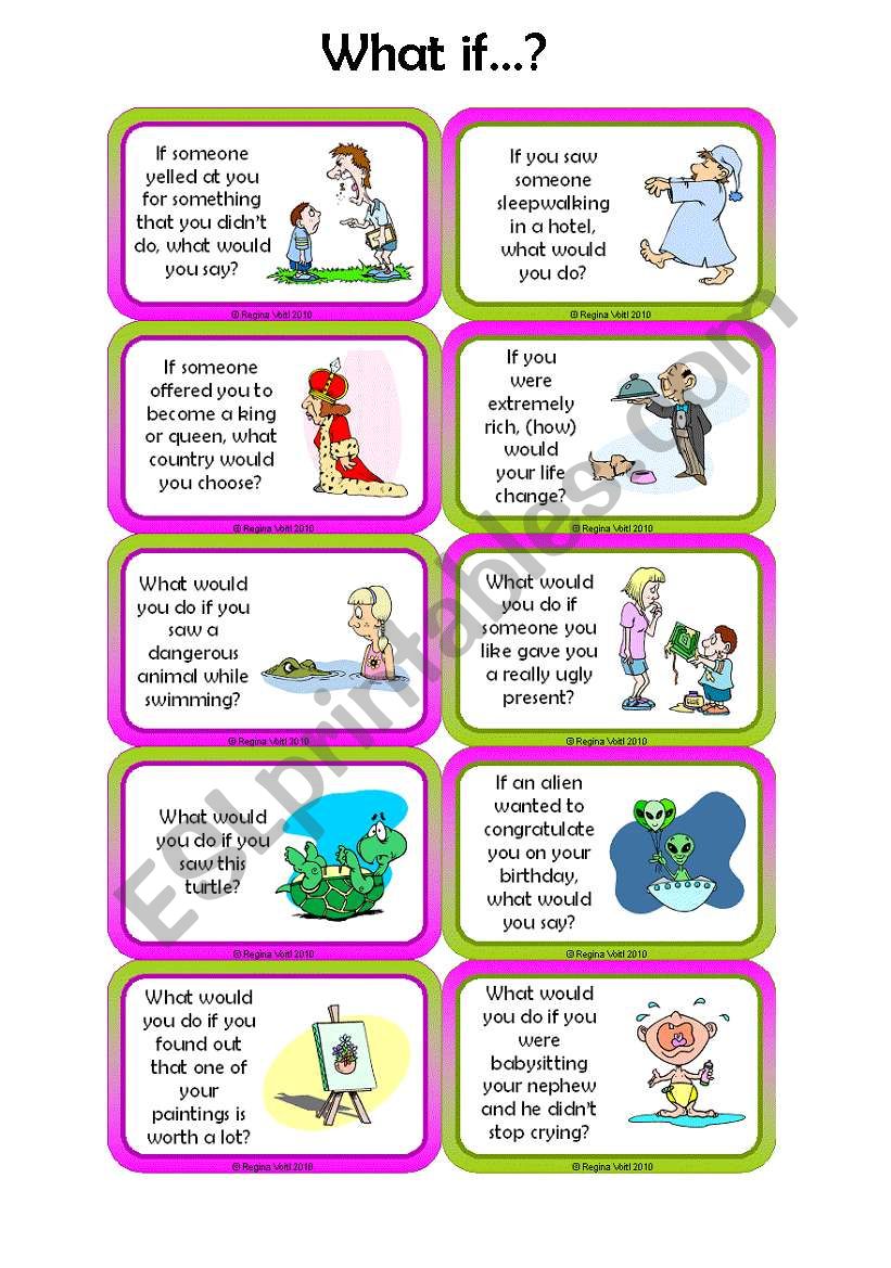 Conditional II Speaking Cards Set 3 3 ESL Worksheet By Blunderbuster