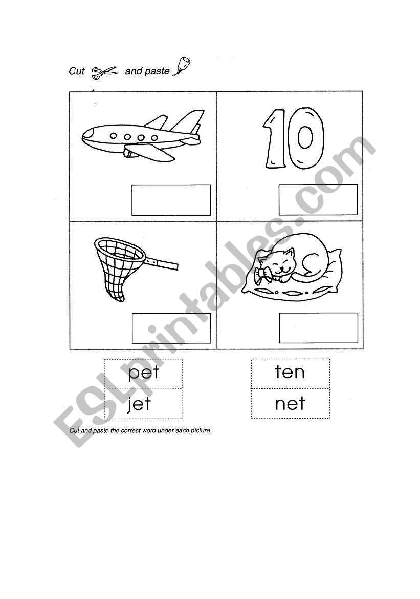 Cut and paste 1 worksheet