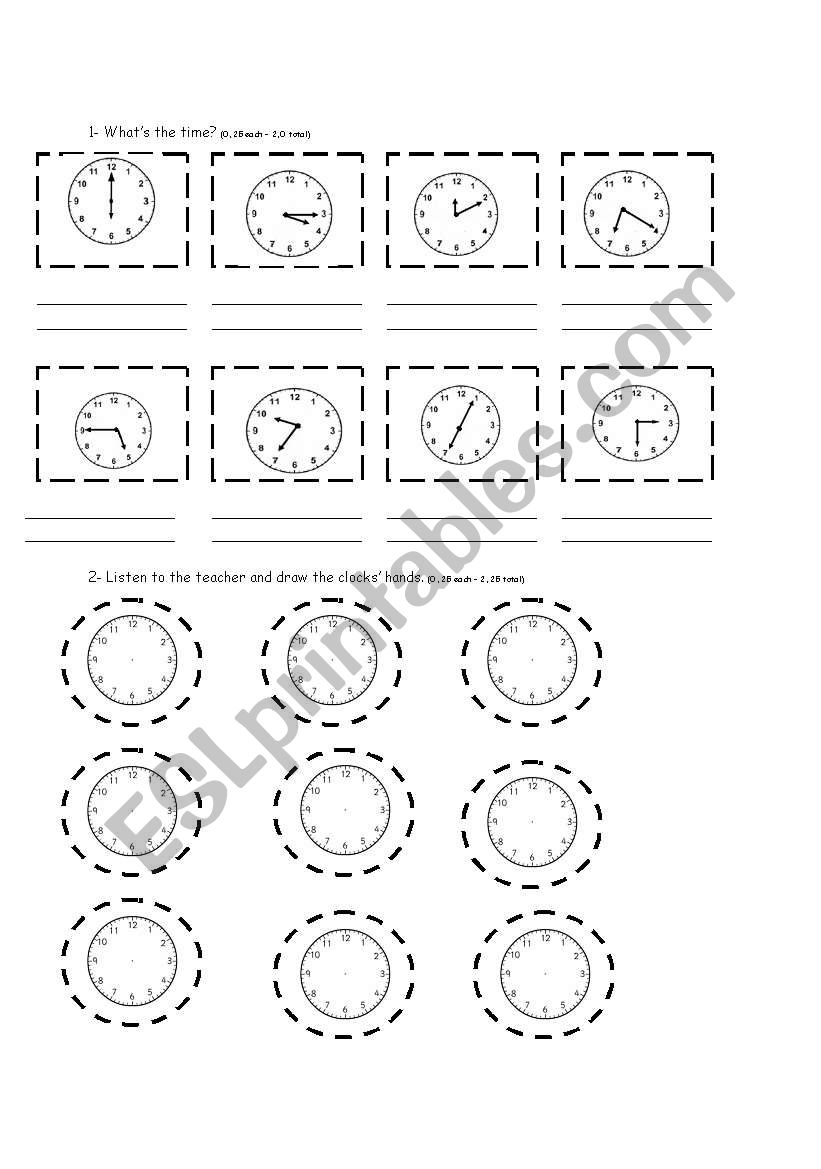 Whats the time? worksheet