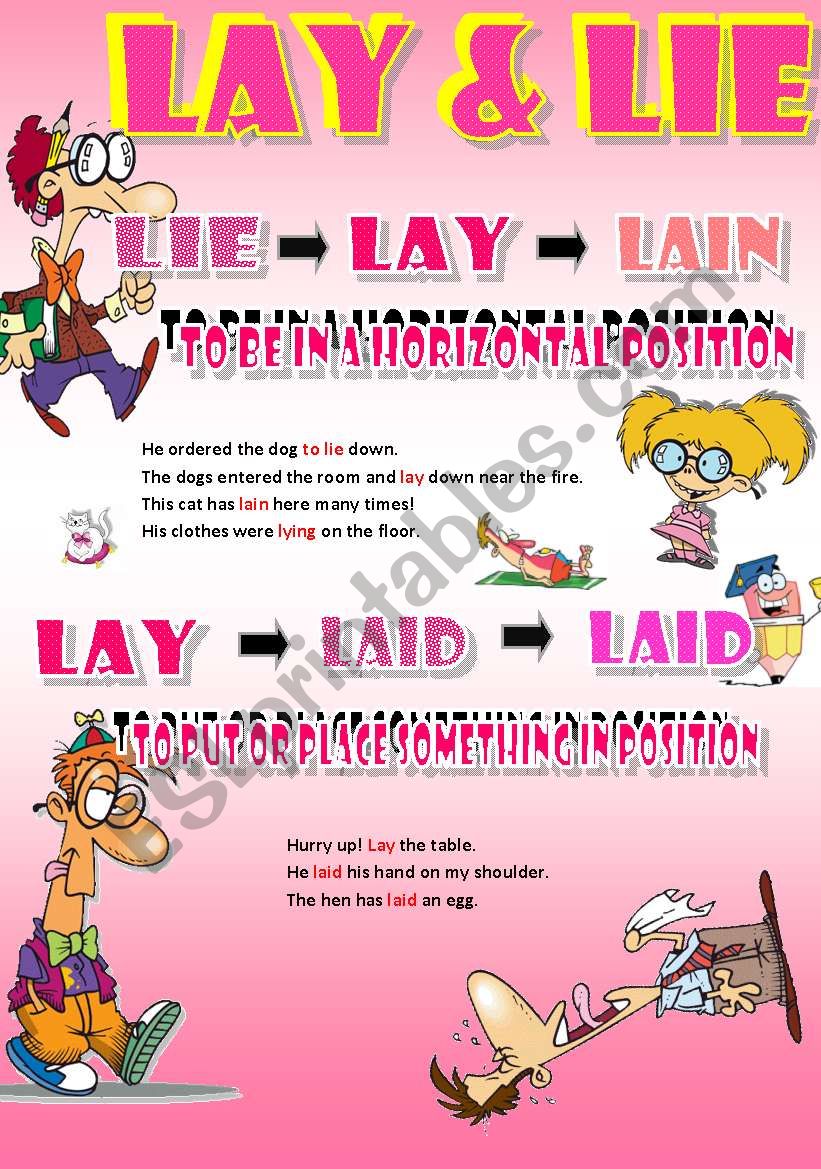 Lay and Lie worksheet