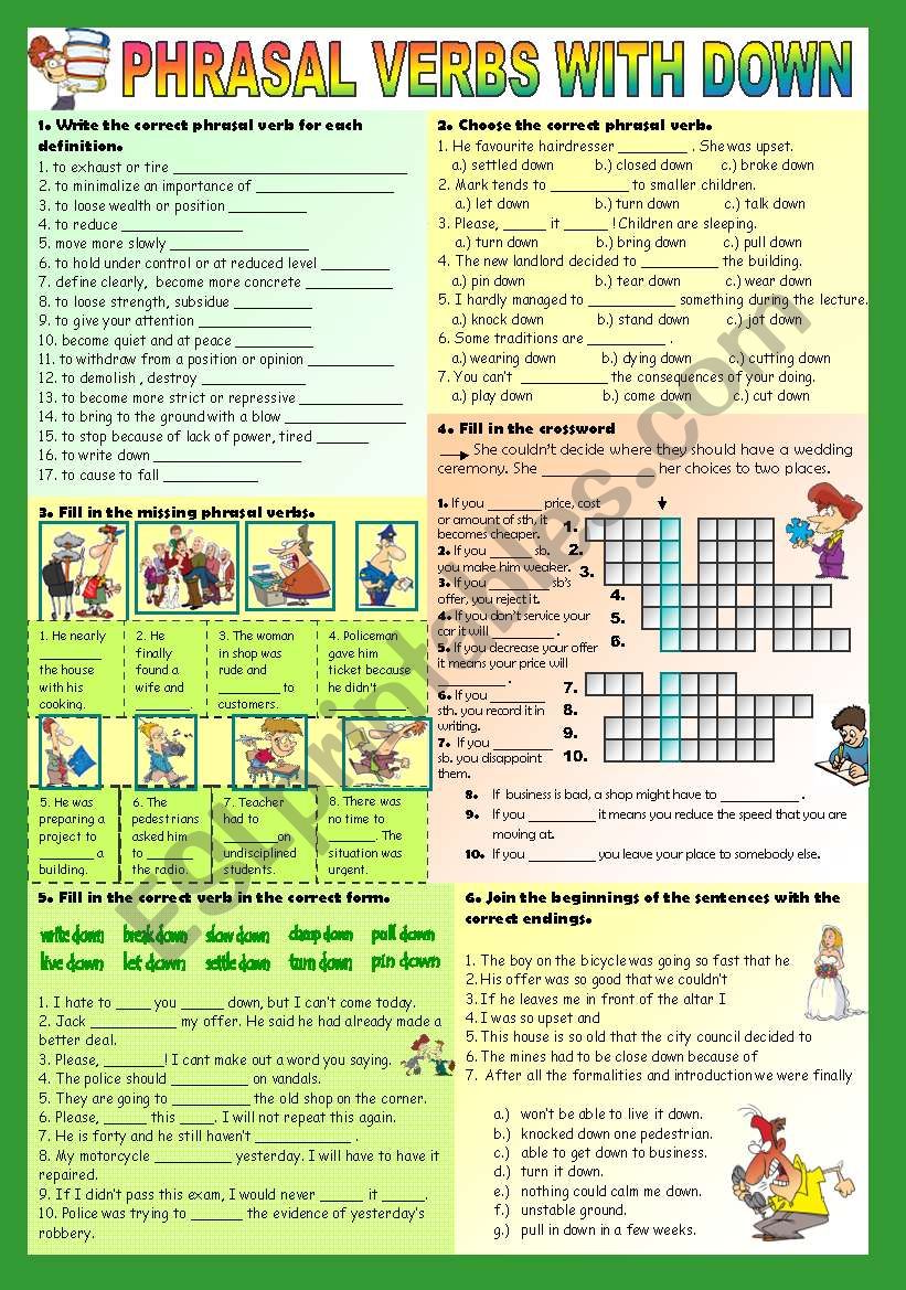 Phrasal Verbs With Up And Down Exercises Pdf