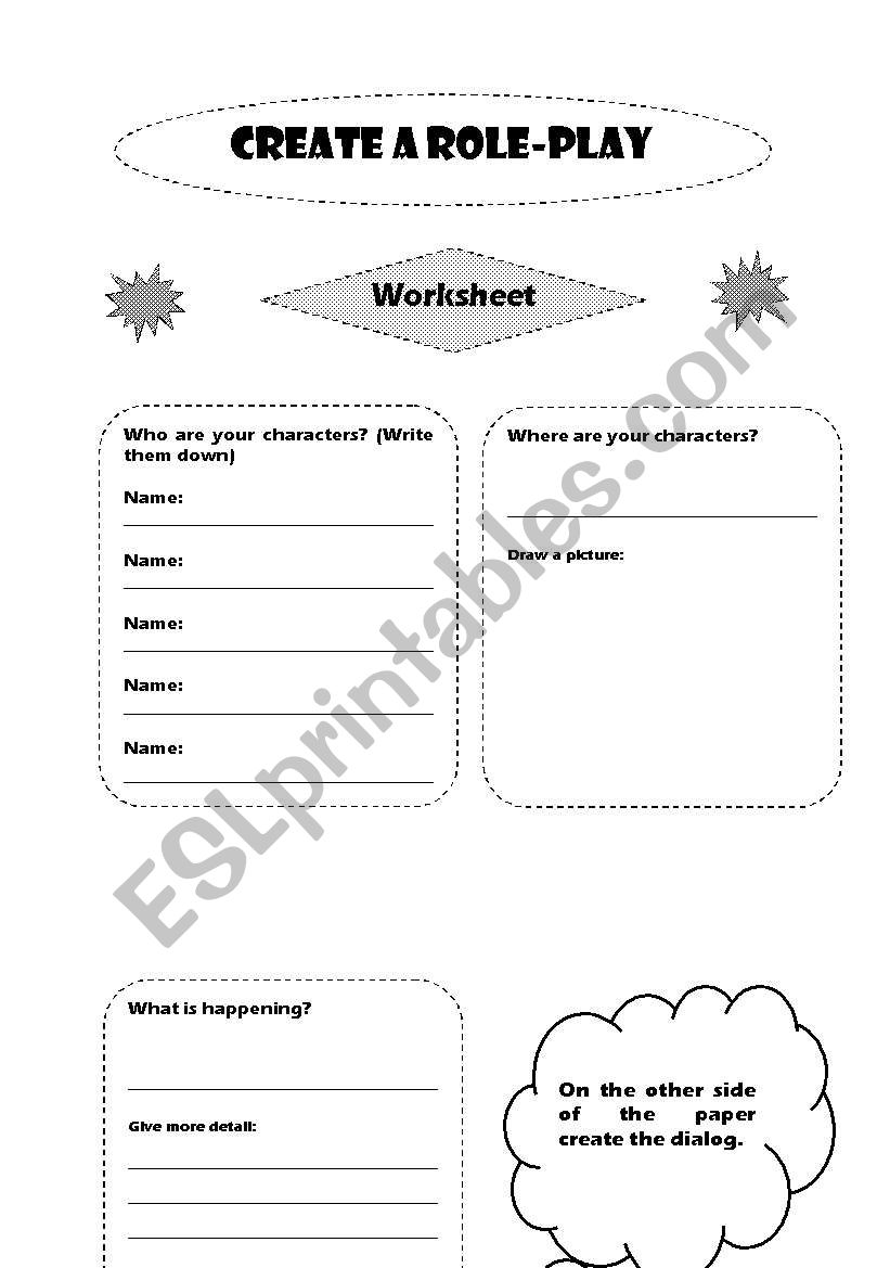Create A Role Play worksheet worksheet