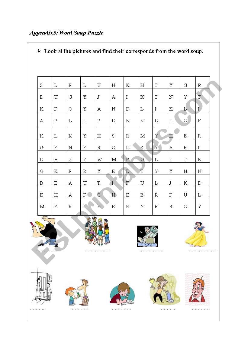 word soup puzzle worksheet