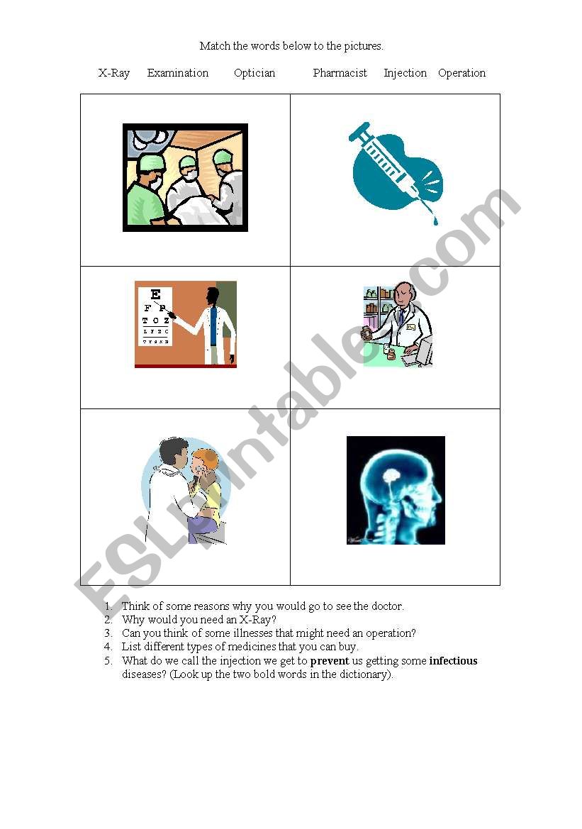 Health worksheet