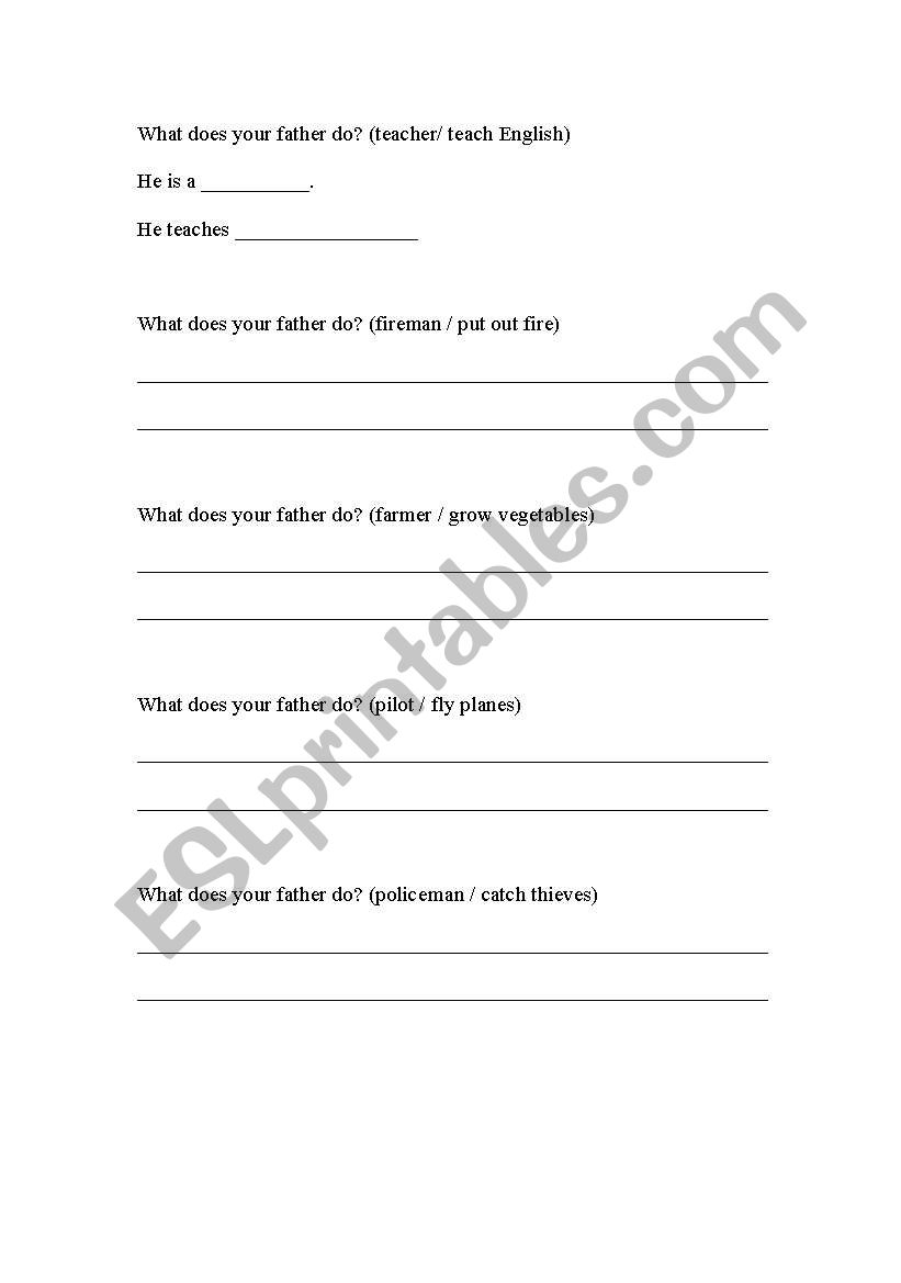 jobs worksheet