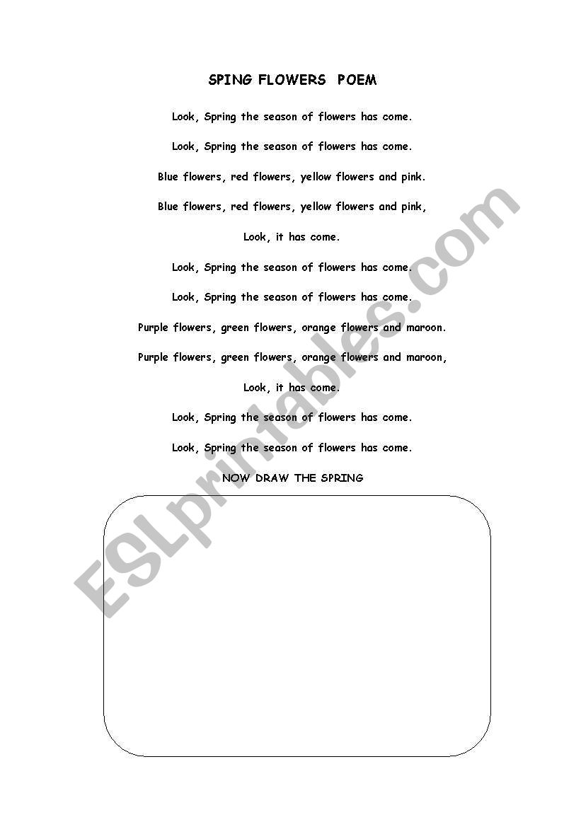 SPRING POEM worksheet