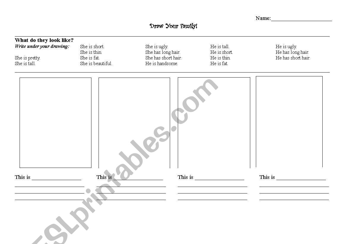 Draw Your Family! worksheet