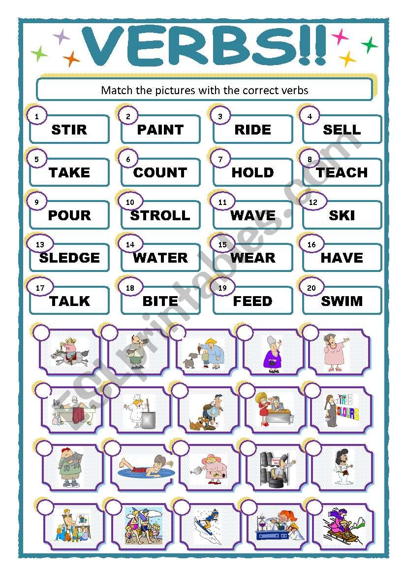 Verbs Esl Worksheet By Ants Introduction To Verbs Interactive My XXX Hot Girl