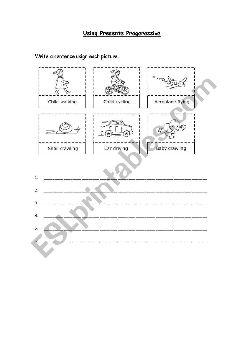 Present Progressive worksheet