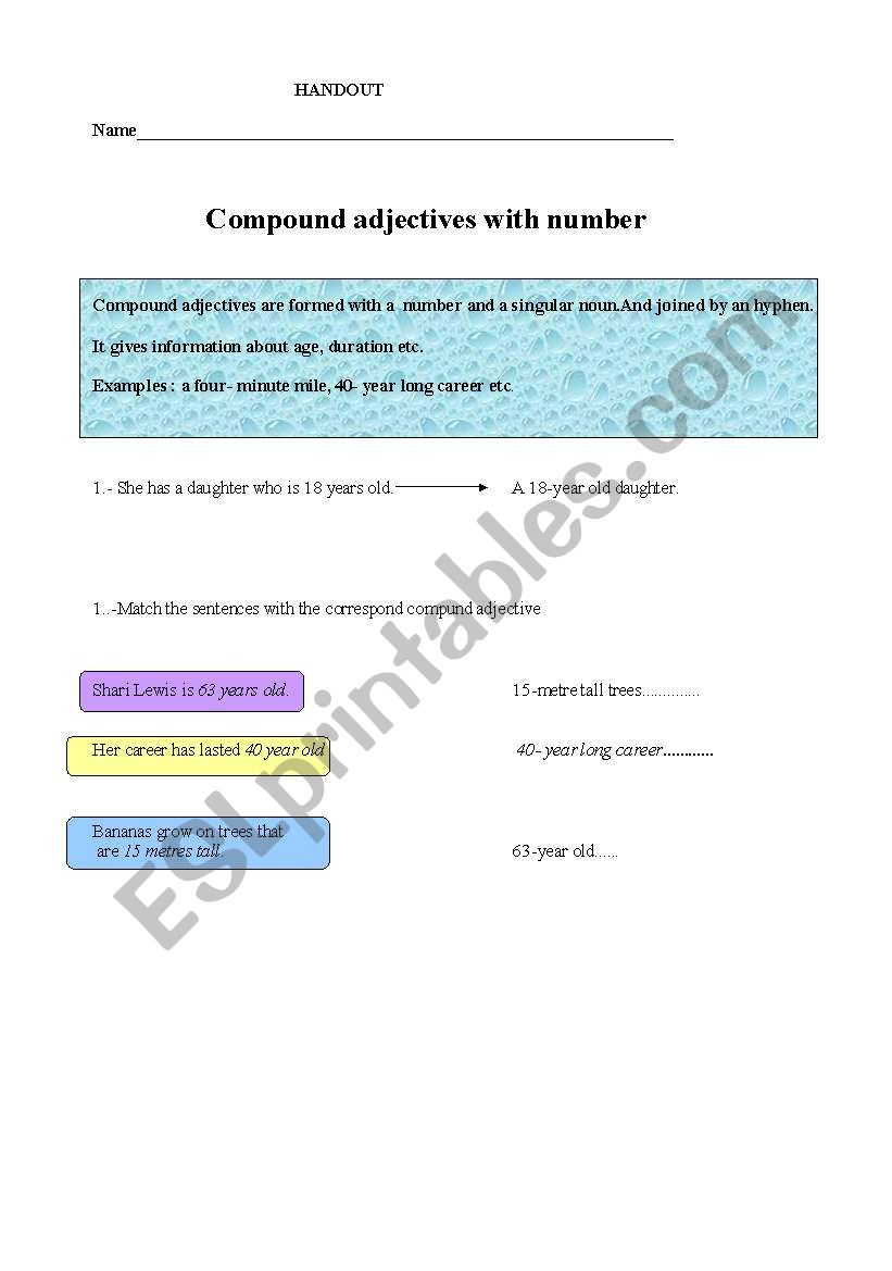 compound adjectives with number