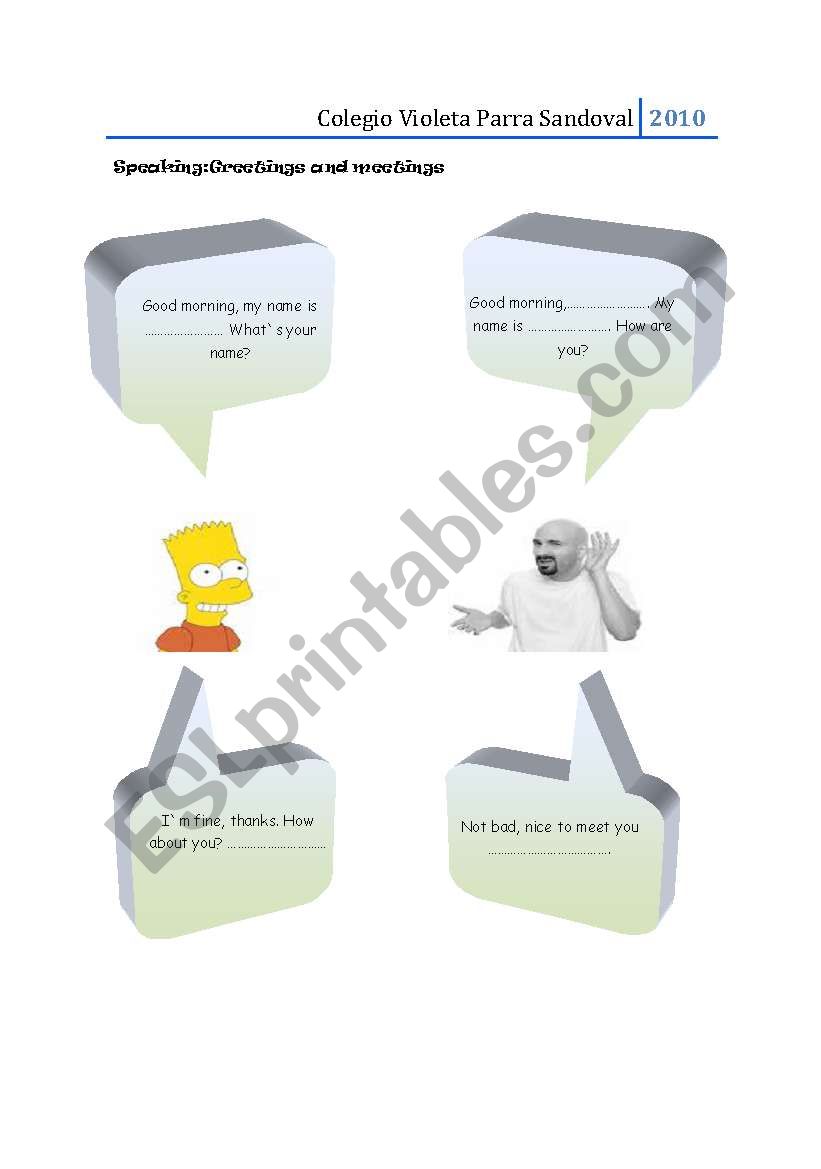 meetings and greetings worksheet