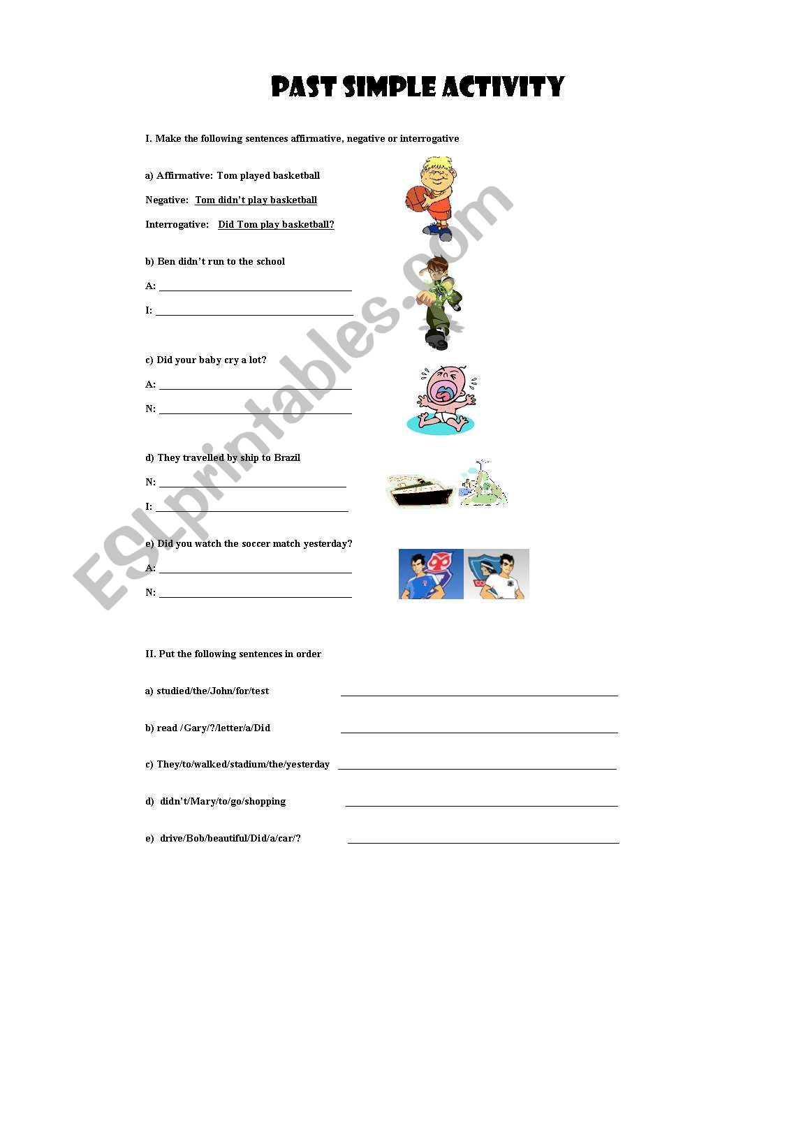 Simple Past Activity worksheet