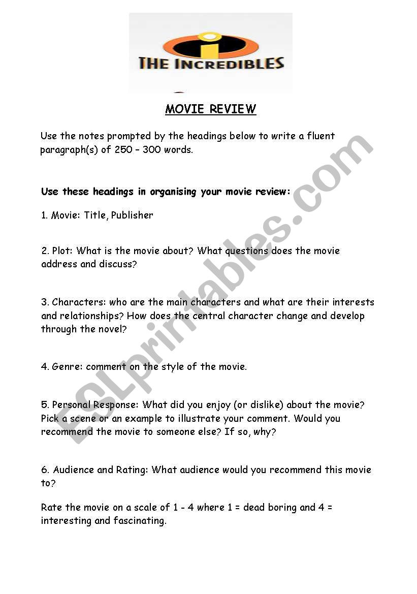 Movi reviw template worksheet