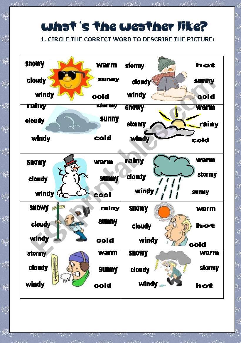 What´s The Weather Like? - ESL Worksheet By Baby V