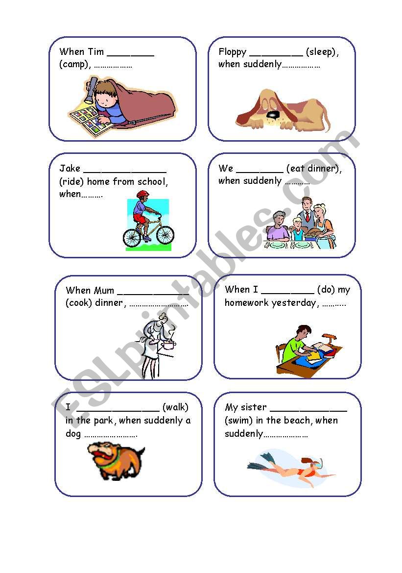 Past Continuous Past Simple Speaking And Writing Activity ESL 