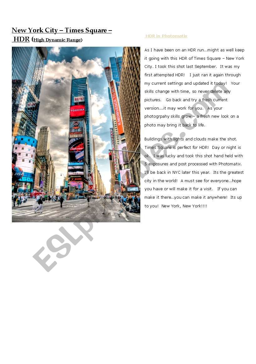New york ESL worksheet by franshyp