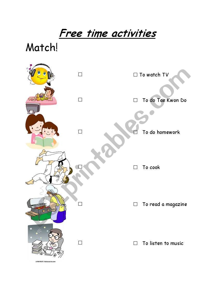 free time activities  worksheet