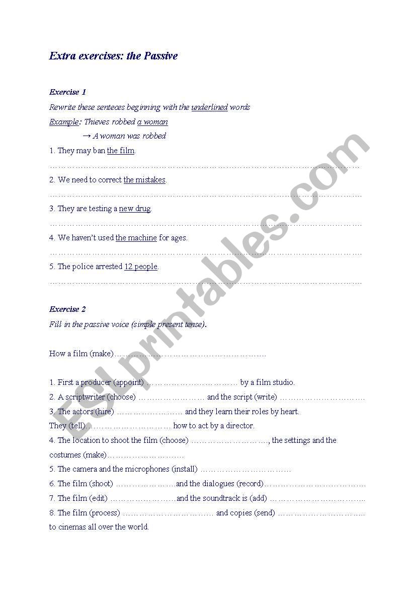 Passive worksheet