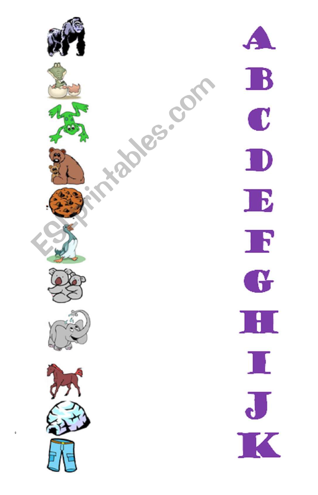 English Worksheets ALPHABET