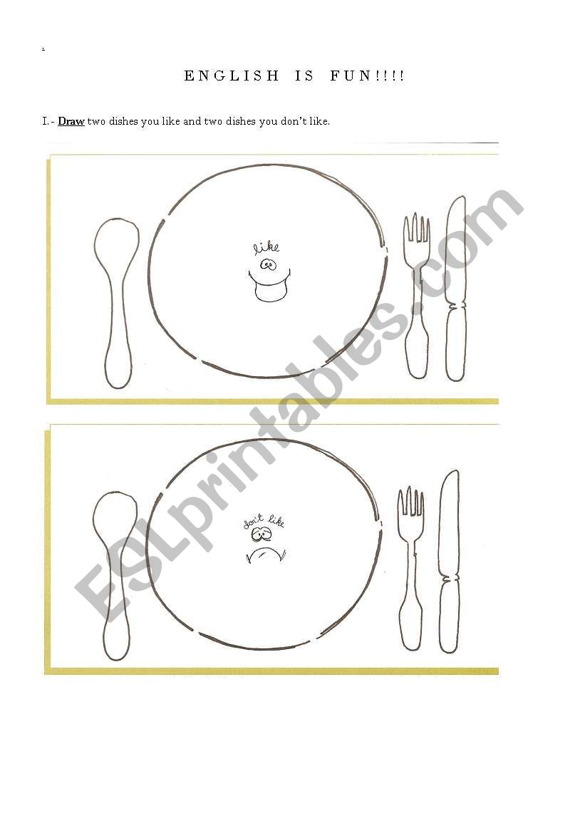 My food preferences worksheet