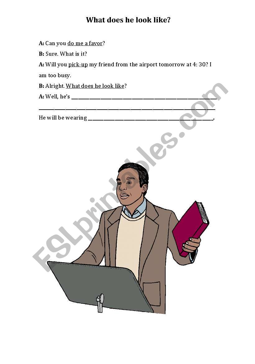 What does he/she look like? worksheet