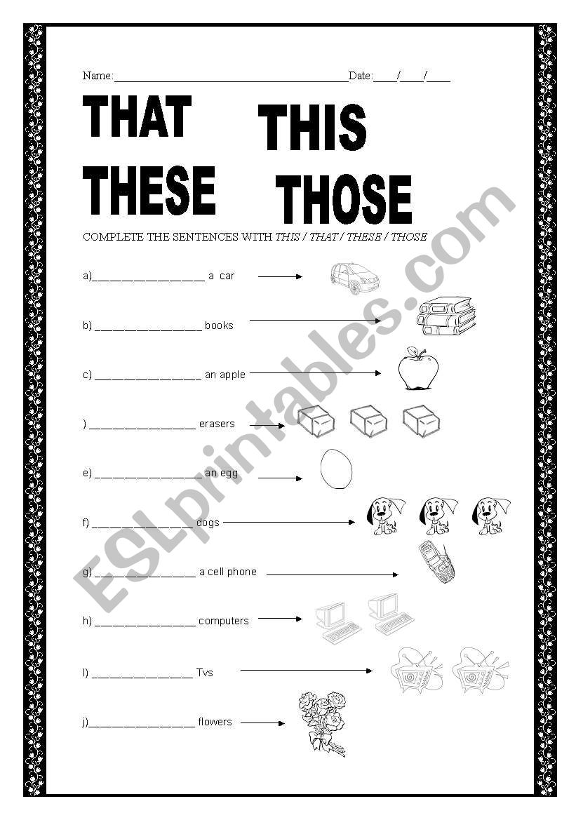 Demonstrative Pronouns ESL Worksheet By Chris mariquito