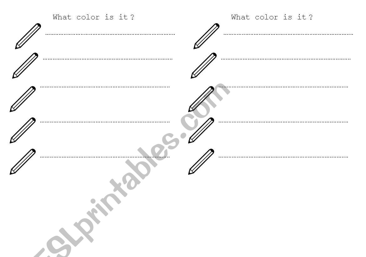 What color is it ? worksheet