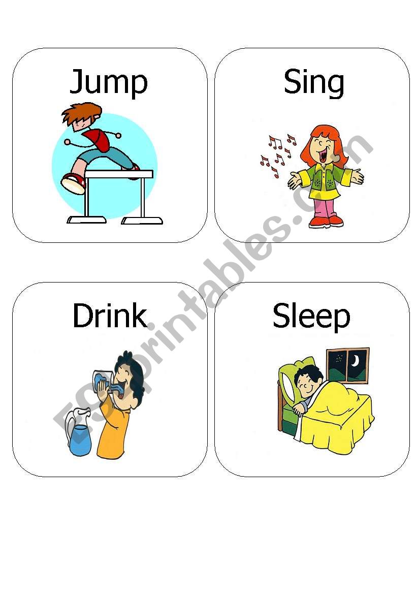 kids action verbs 1 esl worksheet by ariangie