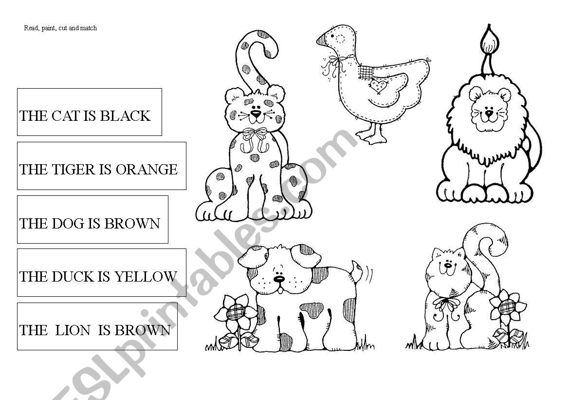 colour the animals worksheet