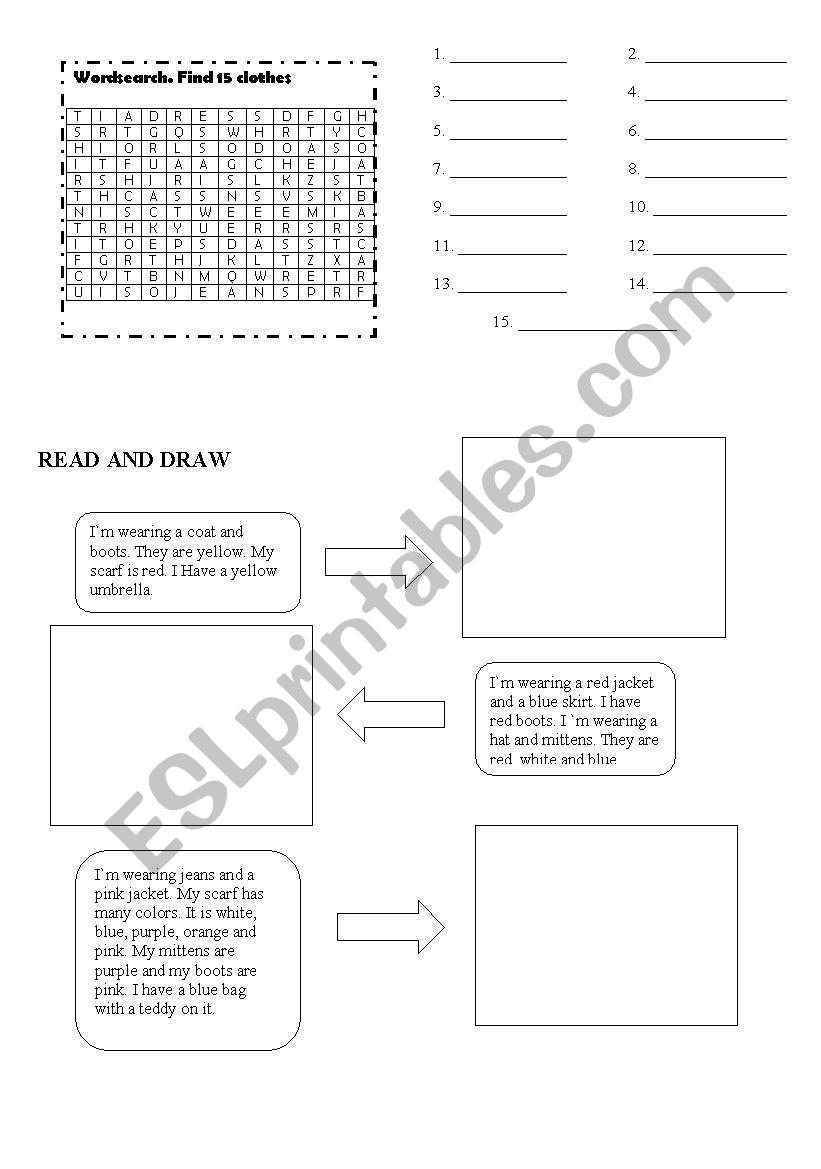 CLOTHES worksheet