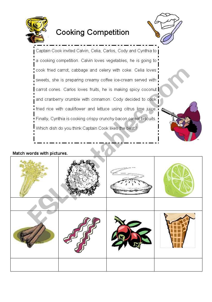 Food For Teaching Pronounciation With The Letter ´c´ Esl Worksheet