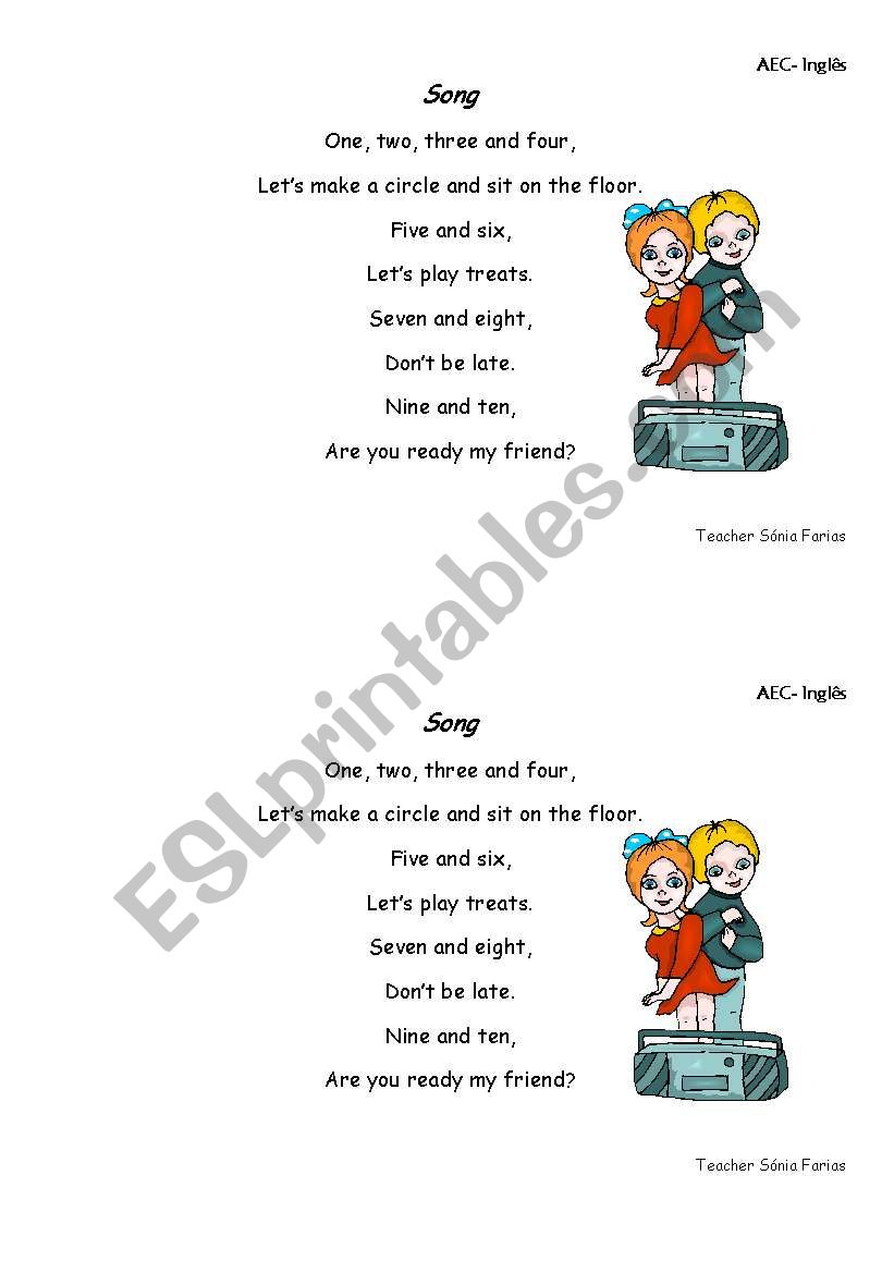 numbers Song worksheet