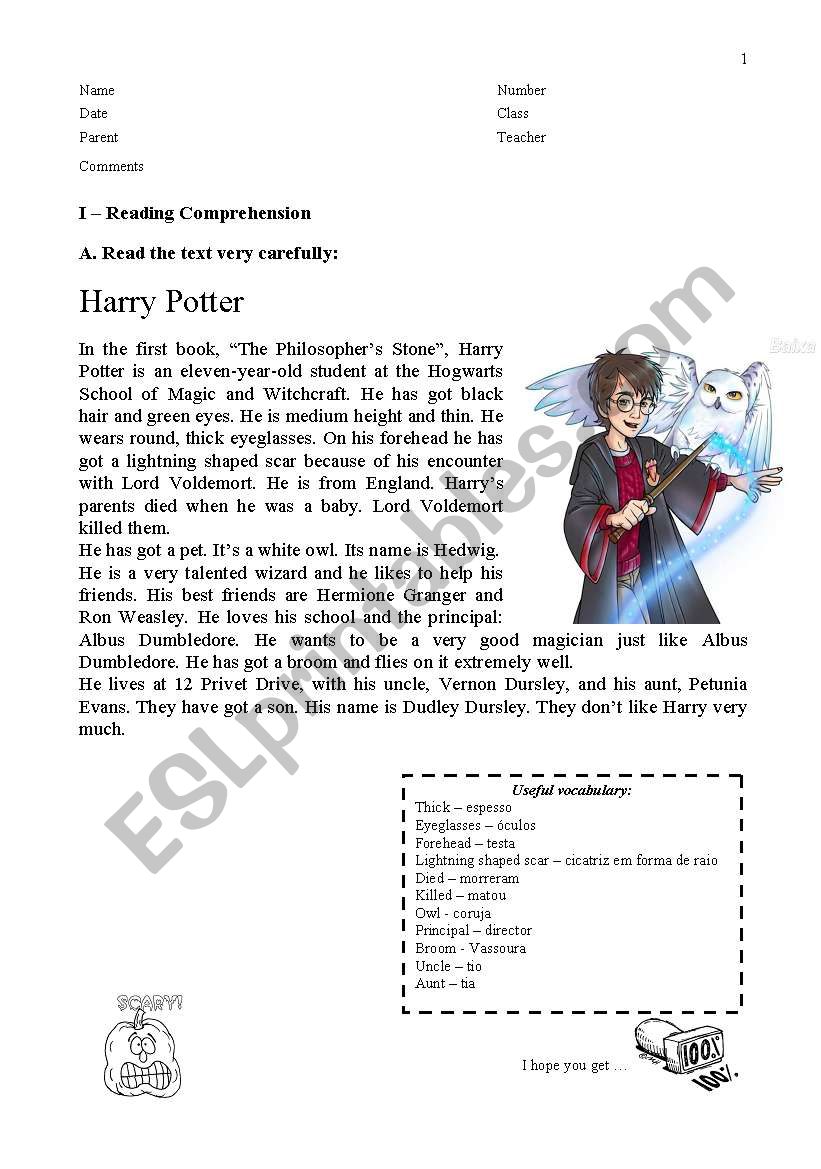 Who´s Harry Potter Esl Worksheet By Teachercrista 8632