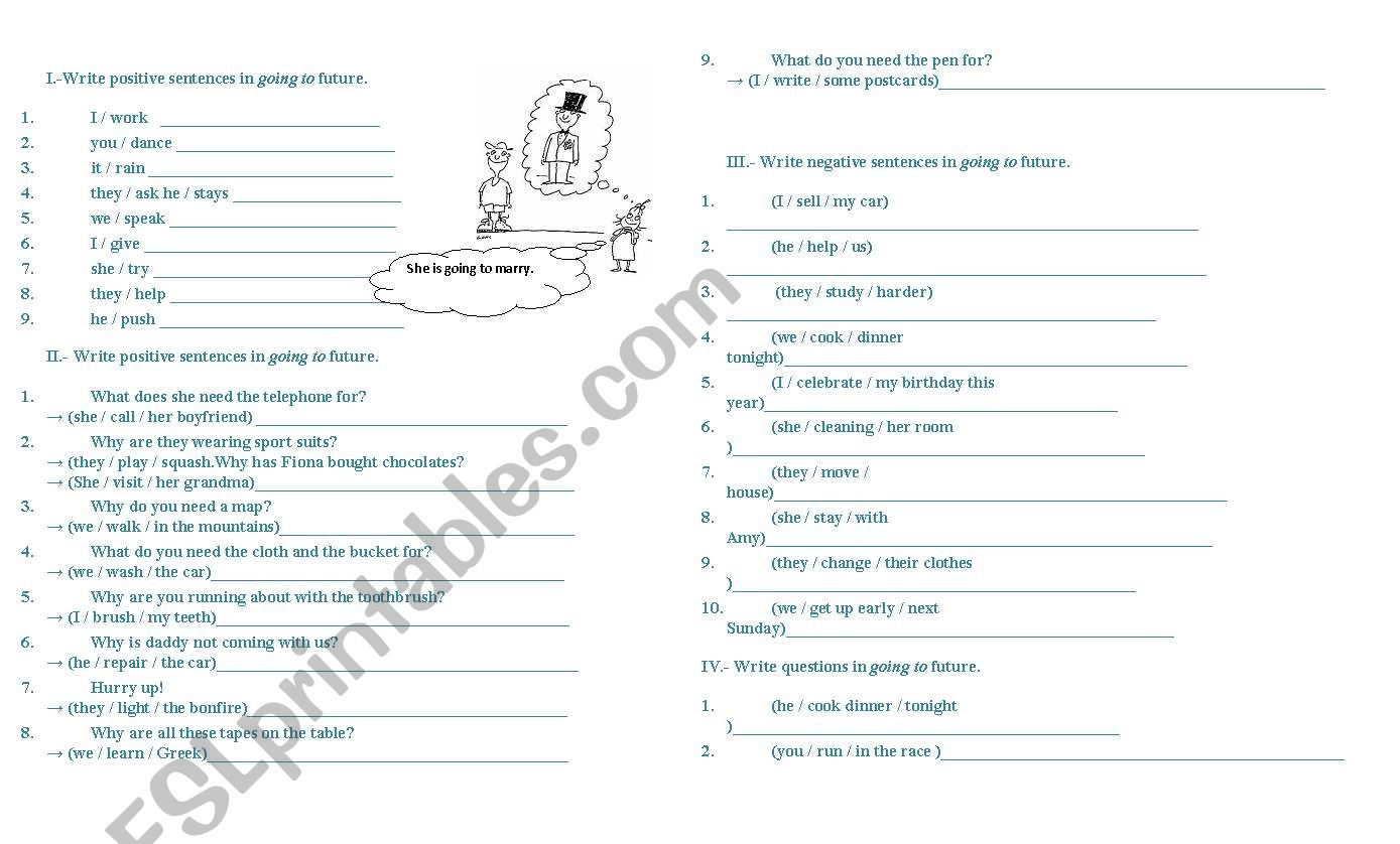 going  to exercises worksheet